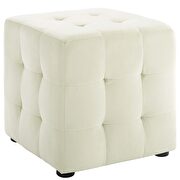 Tufted cube performance velvet ottoman in ivory by Modway additional picture 2