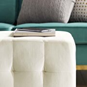 Tufted cube performance velvet ottoman in ivory by Modway additional picture 5