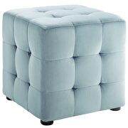 Tufted cube performance velvet ottoman in light blue by Modway additional picture 2