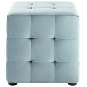 Tufted cube performance velvet ottoman in light blue by Modway additional picture 3