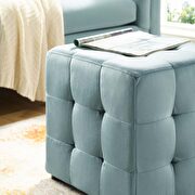 Tufted cube performance velvet ottoman in light blue by Modway additional picture 5