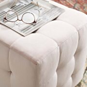 Tufted cube performance velvet ottoman in pink additional photo 5 of 4