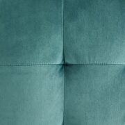 Tufted cube performance velvet ottoman in teal additional photo 4 of 4