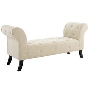 Button tufted accent upholstered fabric bench in beige by Modway additional picture 6