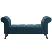 Button tufted accent upholstered fabric bench in blue by Modway additional picture 5