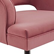 Button tufted open back performance velvet armchair in dusty rose additional photo 3 of 7