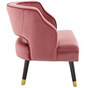 Button tufted open back performance velvet armchair in dusty rose additional photo 5 of 7