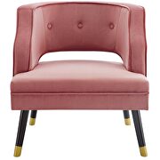 Button tufted open back performance velvet armchair in dusty rose by Modway additional picture 6