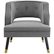 Button tufted open back performance velvet armchair in gray by Modway additional picture 6