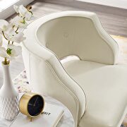 Button tufted open back performance velvet armchair in ivory by Modway additional picture 2