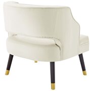 Button tufted open back performance velvet armchair in ivory by Modway additional picture 4