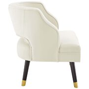 Button tufted open back performance velvet armchair in ivory by Modway additional picture 5