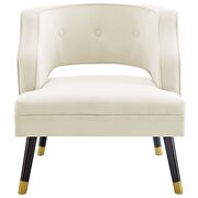 Button tufted open back performance velvet armchair in ivory by Modway additional picture 6