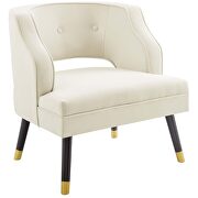 Button tufted open back performance velvet armchair in ivory by Modway additional picture 7