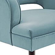 Button tufted open back performance velvet armchair in light blue by Modway additional picture 2