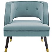 Button tufted open back performance velvet armchair in light blue by Modway additional picture 5
