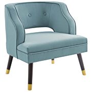 Button tufted open back performance velvet armchair in light blue by Modway additional picture 6