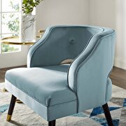 Button tufted open back performance velvet armchair in light blue by Modway additional picture 8