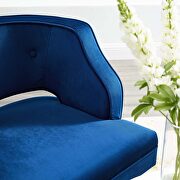 Button tufted open back performance velvet armchair in navy by Modway additional picture 2