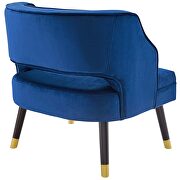 Button tufted open back performance velvet armchair in navy by Modway additional picture 4