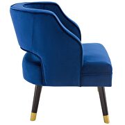 Button tufted open back performance velvet armchair in navy by Modway additional picture 5