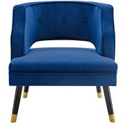 Button tufted open back performance velvet armchair in navy by Modway additional picture 6