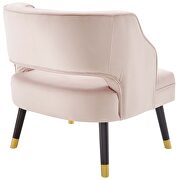 Button tufted open back performance velvet armchair in pink by Modway additional picture 4