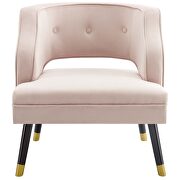 Button tufted open back performance velvet armchair in pink by Modway additional picture 6