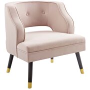Button tufted open back performance velvet armchair in pink by Modway additional picture 7