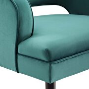 Button tufted open back performance velvet armchair in teal additional photo 3 of 7
