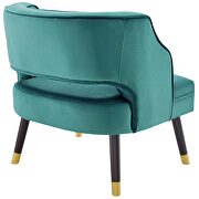 Button tufted open back performance velvet armchair in teal additional photo 4 of 7