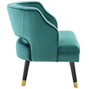 Button tufted open back performance velvet armchair in teal additional photo 5 of 7