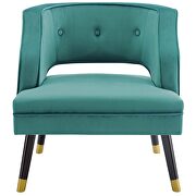 Button tufted open back performance velvet armchair in teal by Modway additional picture 6
