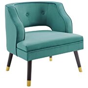 Button tufted open back performance velvet armchair in teal by Modway additional picture 7