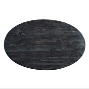 Oval wood top dining table in black gold additional photo 4 of 3