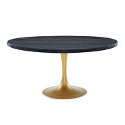Round wood top dining table in black gold by Modway additional picture 4