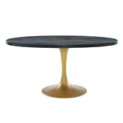 Oval wood top dining table in black gold by Modway additional picture 3
