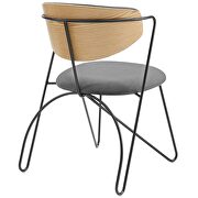 Black frame dining and accent gray performance velvet chair by Modway additional picture 3