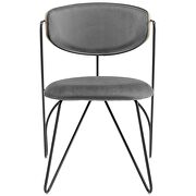 Black frame dining and accent gray performance velvet chair by Modway additional picture 4