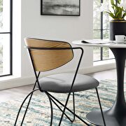 Black frame dining and accent gray performance velvet chair by Modway additional picture 5