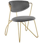 Gold stainless steel dining and accent gray performance velvet chair by Modway additional picture 2