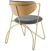 Gold stainless steel dining and accent gray performance velvet chair by Modway additional picture 4