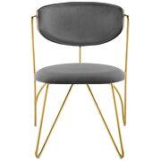Gold stainless steel dining and accent gray performance velvet chair by Modway additional picture 5