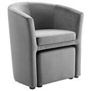 Performance velvet arm chair and ottoman set in gray by Modway additional picture 2