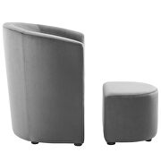 Performance velvet arm chair and ottoman set in gray by Modway additional picture 3