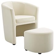 Performance velvet arm chair and ottoman set in ivory by Modway additional picture 2