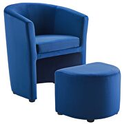 Performance velvet arm chair and ottoman set in navy by Modway additional picture 2