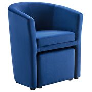 Performance velvet arm chair and ottoman set in navy by Modway additional picture 3