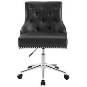 Tufted button swivel faux leather office chair in black by Modway additional picture 4