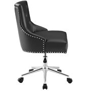 Tufted button swivel faux leather office chair in black by Modway additional picture 6